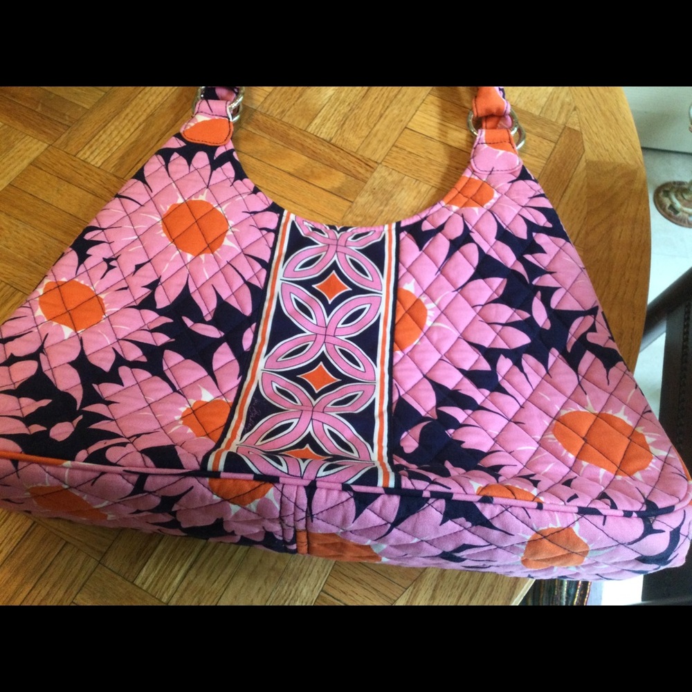 Vera Bradley Pink Shoulder Bag with silver rings